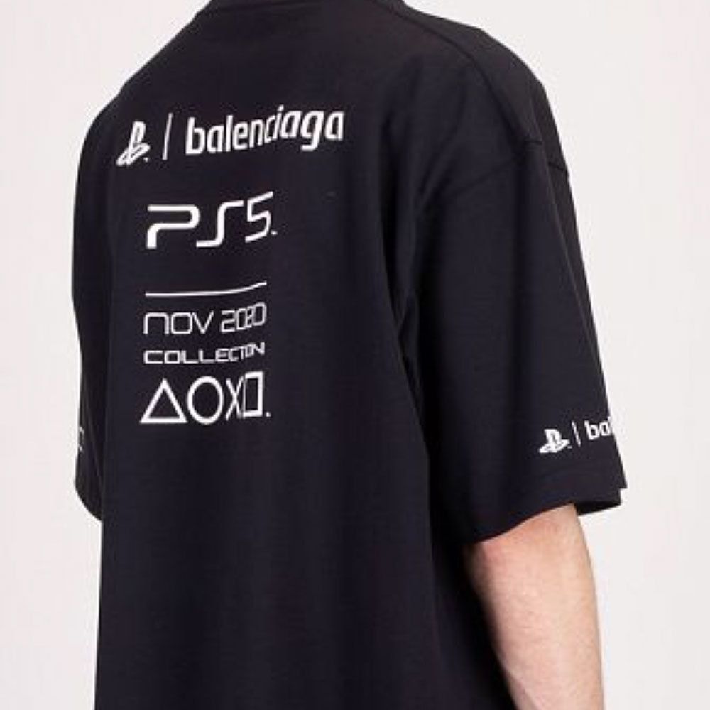 バレンシアガ Tシャツ + PlayStation printed cotton T-shirt プレステ