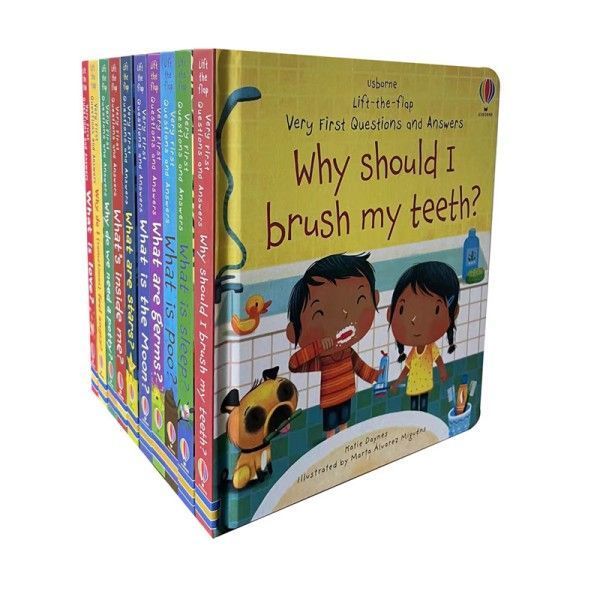♥品 Usborne Very First Questions and Answers 英語仕掛け絵本 ボードブック10冊 アズボーン なんで どうして 質問と答え おうち英語 多読 ディ