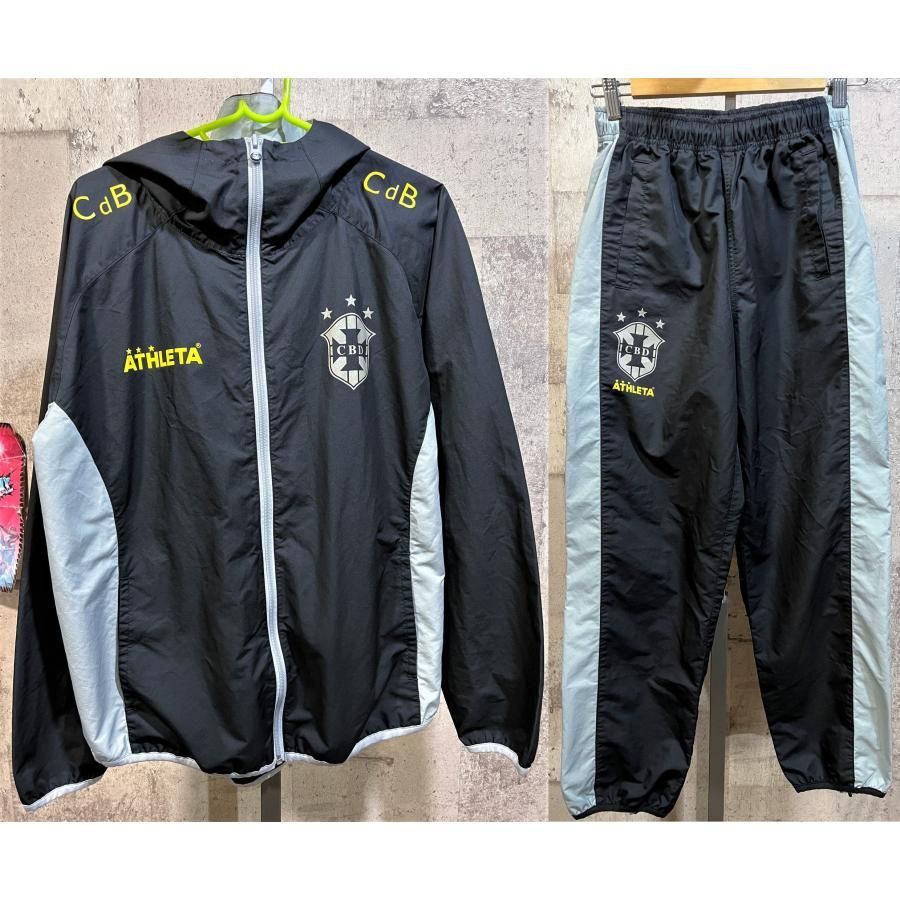 ATHLETA フード付き ウィンドブレーカー 黒上下セット