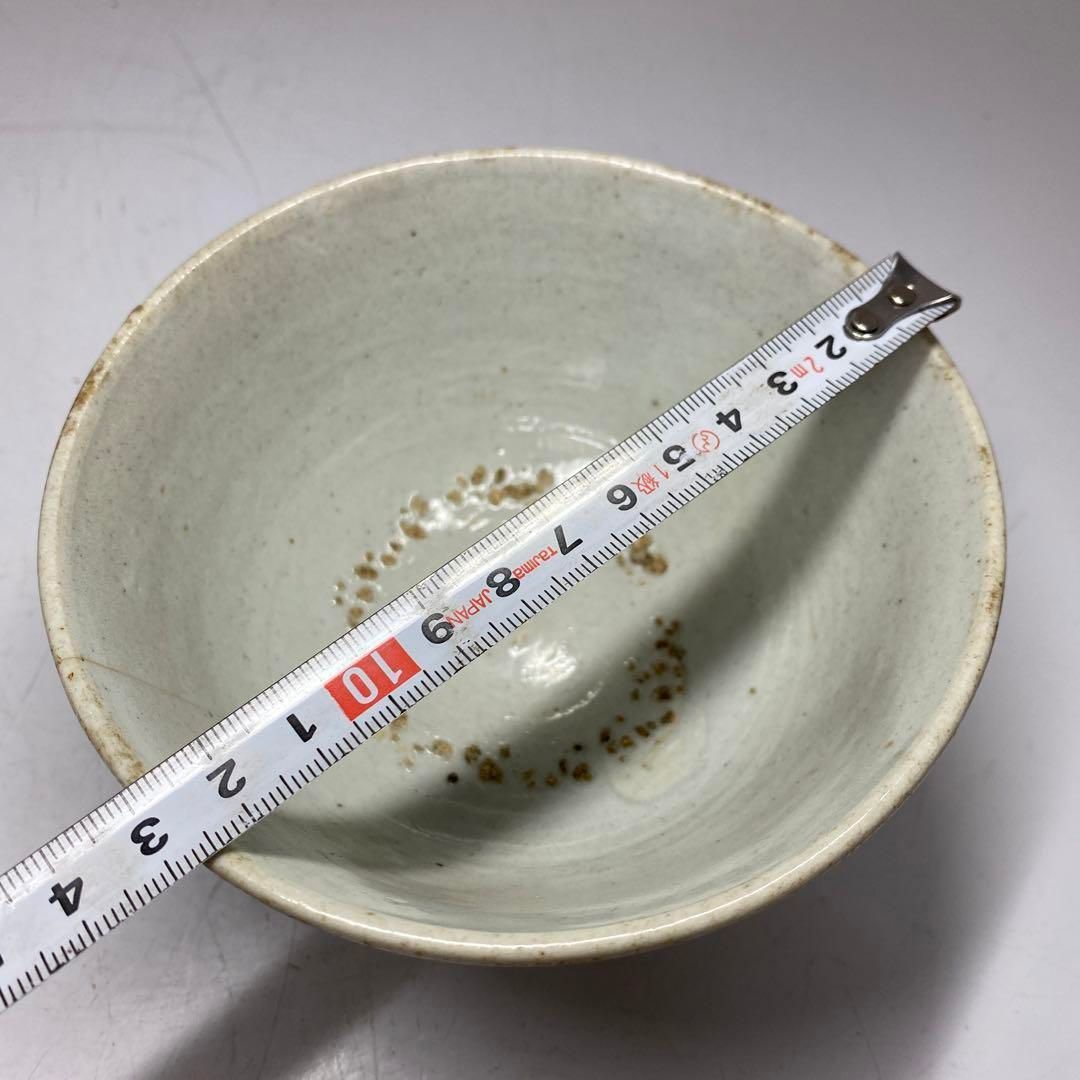 朝鮮古美術 李朝白磁茶碗 F 直径13.2cm 東H5-0903②タニチ