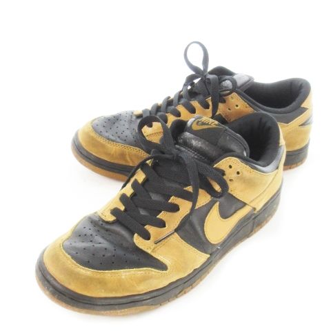ナイキ NIKE DUNK LOW MAPLE スニーカー レースアップ レザー 革 9 27.0cm 茶 ブラウン 304714 221 |CK1 GY01