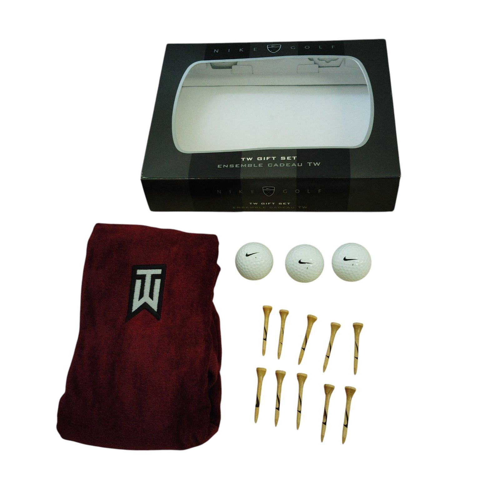 X10327 ゴルフギフトセット NIKE ナイキ ゴルフ タイガーウッズ 刺繍入り TWロゴ タオル ボール TEES N91917 TW Gift set ヴィンテージ ギフトセット