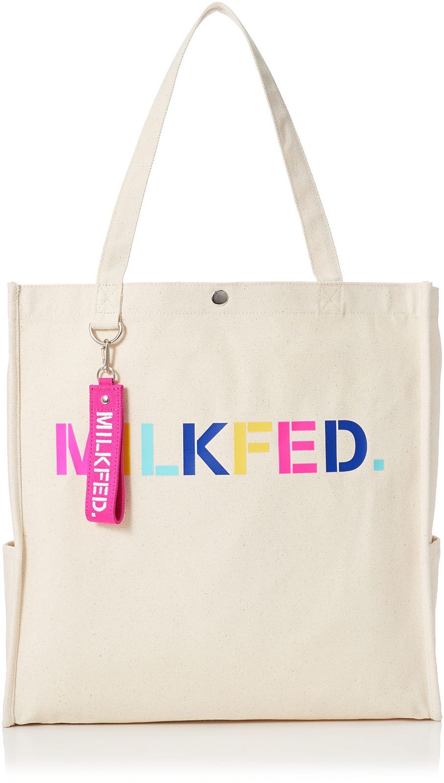 [ミルクフェド] トートバッグ PIPING SQUARE TOTE MULTI LOGO