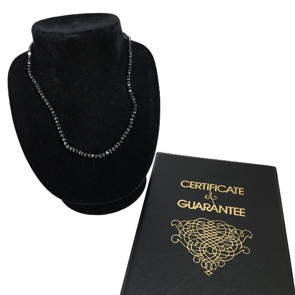 スライド式 ラフォーレ K18WG ブラックダイヤ 50.0ct ネックレス  