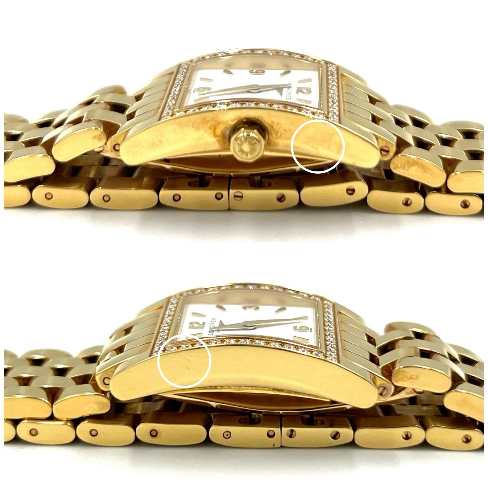 384ロンジン L5.166.0 ドルチェビータ シェル ダイヤ 腕時計 384