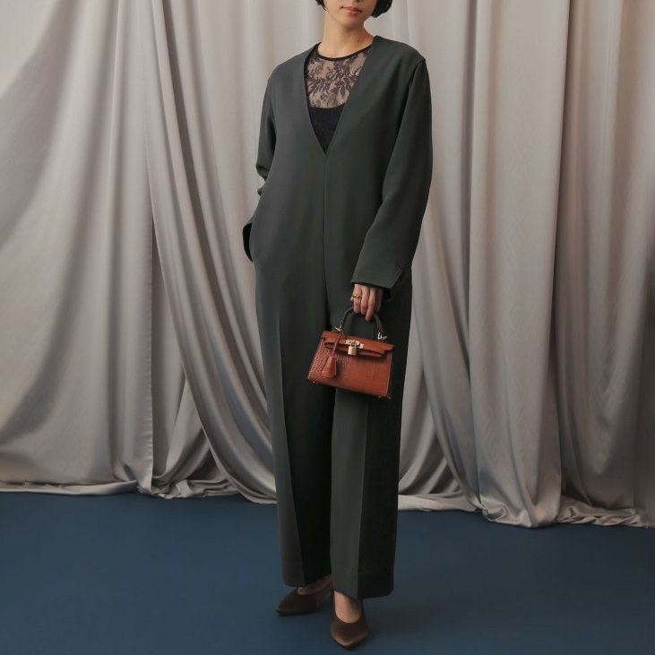 SLOBE IENA(スローブイエナ) habi Vネックオールインワン 23030912901040 オールインワン レディース グレー 36