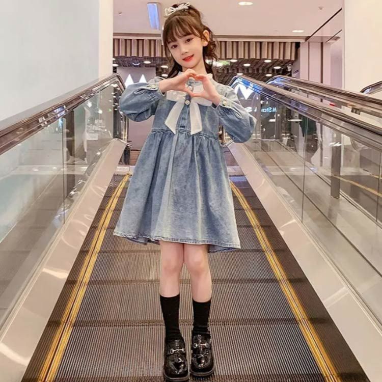 キッズ カジュアル ジーンズ ワンピース 長袖 女の子 ウエストリボン 甘い可愛い 女の子 清新感たっぷり 秋スカート 日常着装 ブルー 110cm 120cm 130c 楽天市場】キッズ ワンピース 夏 100%綿 半袖 子供服 女の子