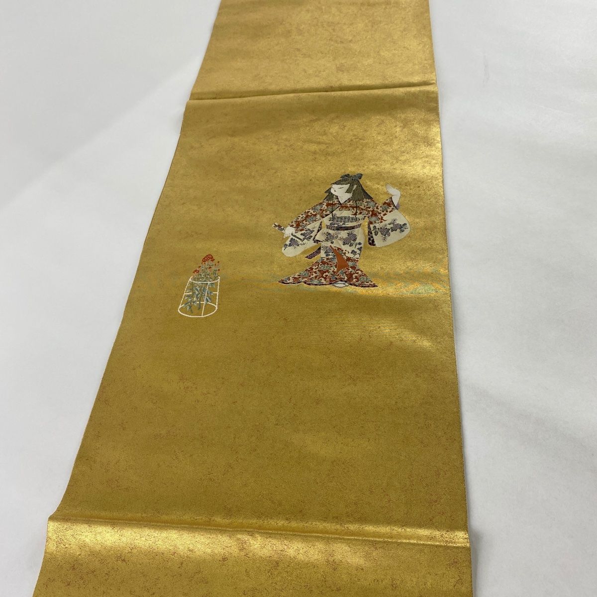 袋帯 美品 逸品 落款 伝統箔匠 木村幸啓 瓢箪 螺鈿 金銀彩 銀色