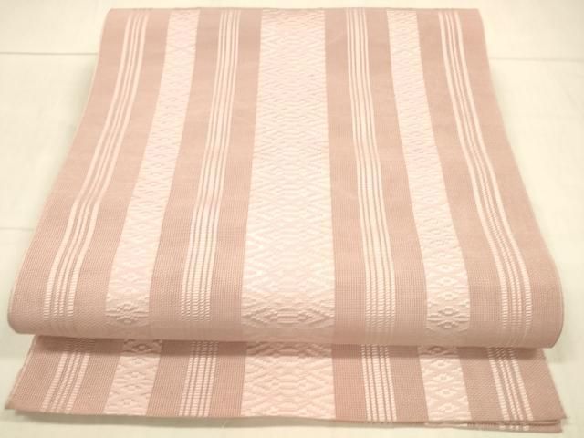 平和屋着物＊夏物 本場筑前博多織 八寸名古屋帯 紗献上 珊瑚色 正絹  