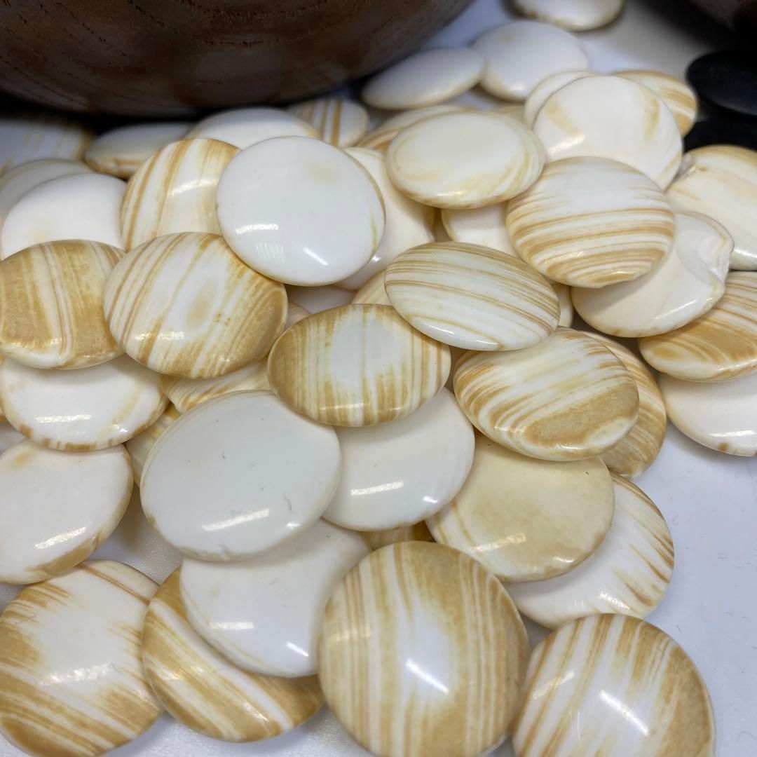 日向産 本蛤石 スワブテ 那智黒 碁石 1531g 東さ6-0705④