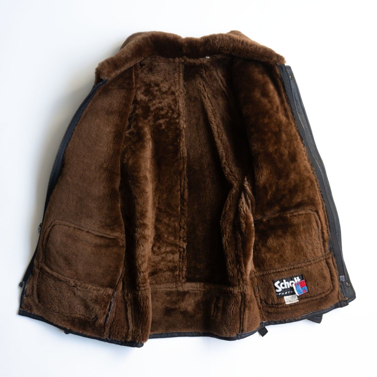 【美品】SCHOTT【ムートン ジャケット】36 ブラック×ブラウン フライト レザー ショット 25090100 美品】SCHOTT【ムートン ジャケット】36 ブラック×ブラウン フライト