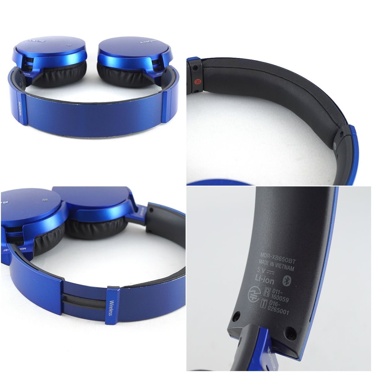 【使用済】SONY XB650BTワイヤレスヘッドホン／ブルー SONY MDR-XB650BT ワイヤレスヘッドホン USED美品 ソニー 密閉型