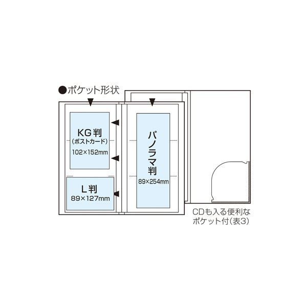 まとめ ナカバヤシフォトグラフィリア L判3段×1列 240枚収納 ブルー PHL-1024-B 1冊 ×5セット
