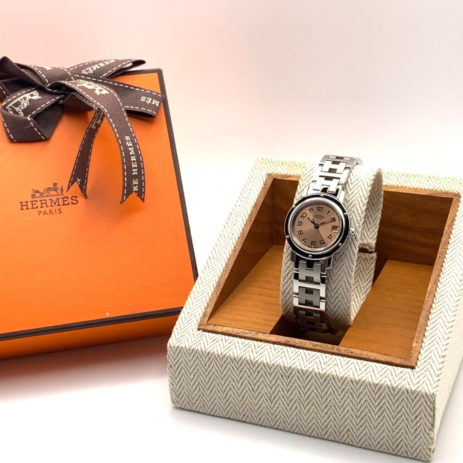 ☆OH / 研磨済☆ HERMES エルメス クリッパー デイト CL4.210 ☆OH / 研磨済☆ HERMES エルメス クリッパー デイト CL4.210