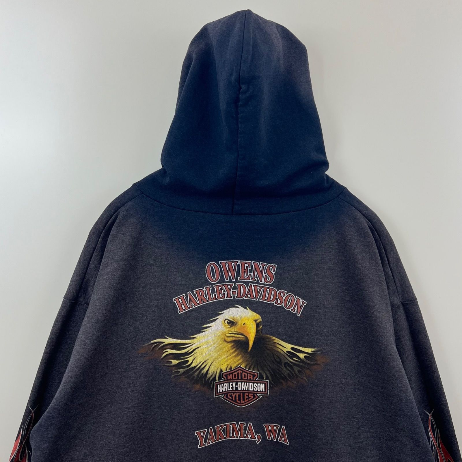 Harley-Davidson ブラック パーカー フレイムデザイン Harley-Davidson フレイムデザイン パーカー - メルカリ