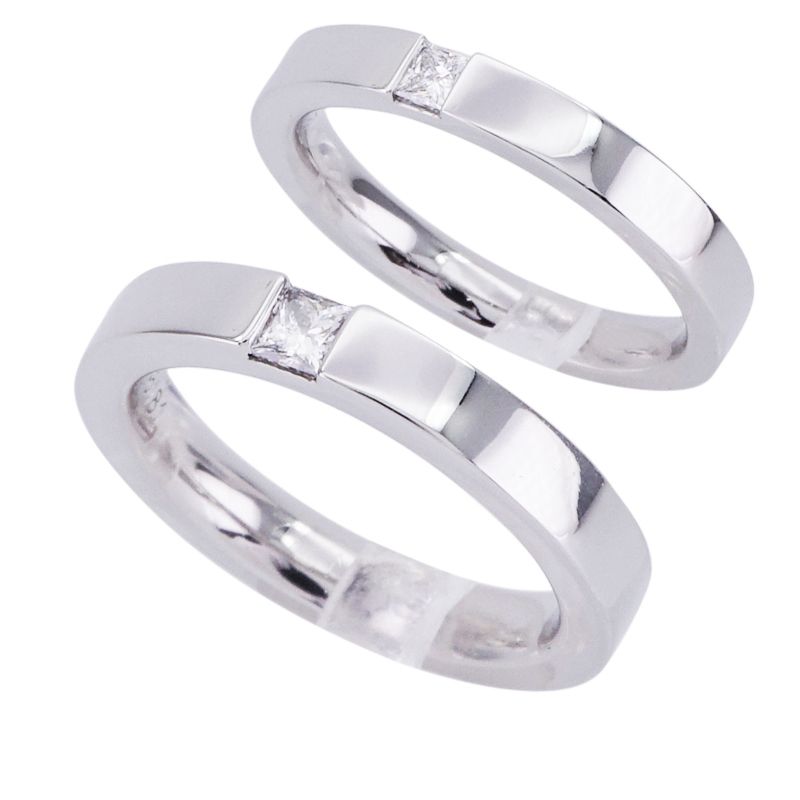 ハリーウィンストン HARRY WINSTON プリンセスカット マリッジリング プリンセスカット マリッジリング クラシック ダイヤモンド バンドリング リング 指輪 Pt950 プラチナ