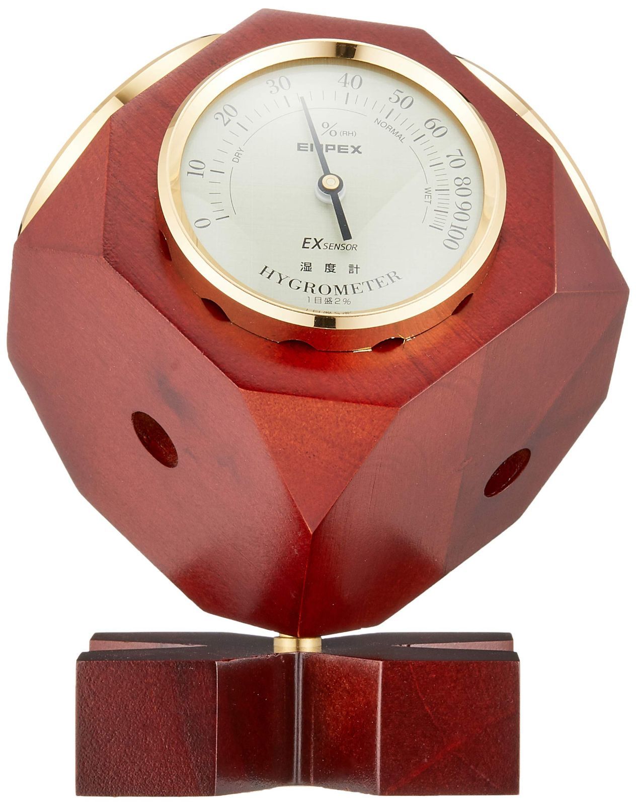 エンペックス気象計 温度湿度計 スーパーEXギャラリー気象計 温度 気圧 湿度 時計表示 置き用 日本製 ブラウン EX-743 36x14 - 2