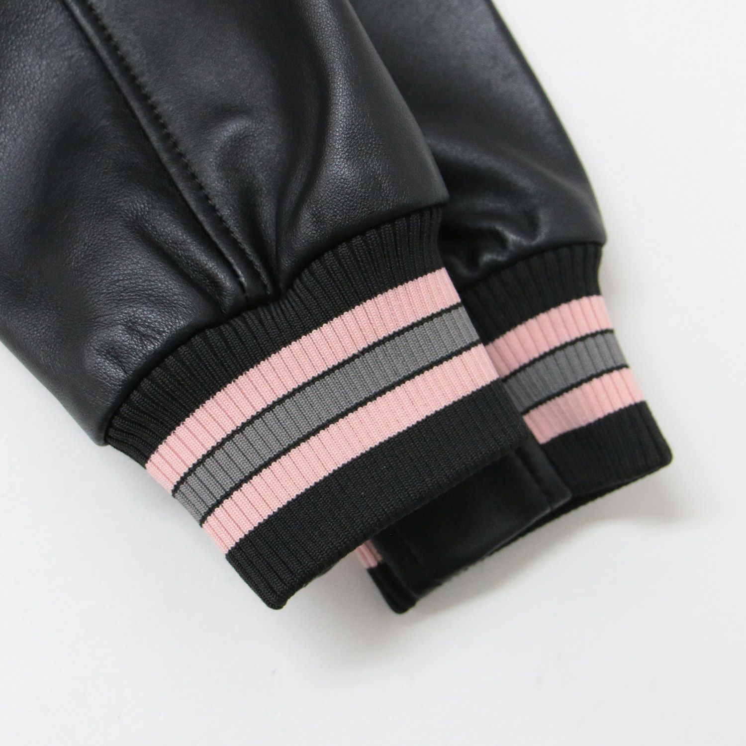 コーチ レザージャケット スタジャン 黒 ピンク XS 本革 本皮