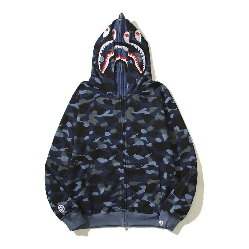 アベイシングエイプ  シャークパーカー bape ネイビー