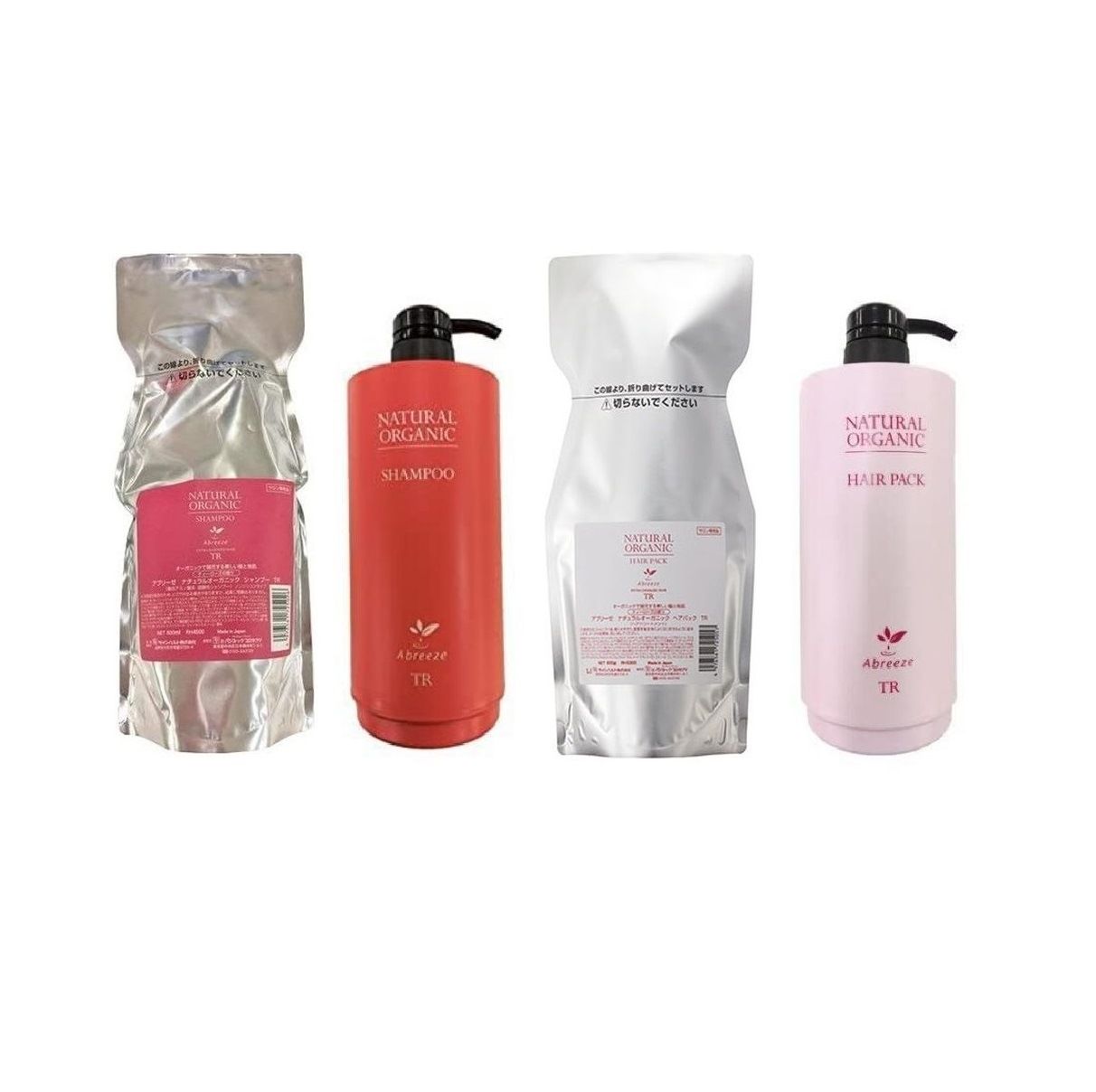 超激得，格安 パシフィックプロダクツ アブリーゼ ナチュラルオーガニック シャンプー TR 600mL + ヘアパック TR 600g 詰め替え + 専用カートリッジ セット シャンプー