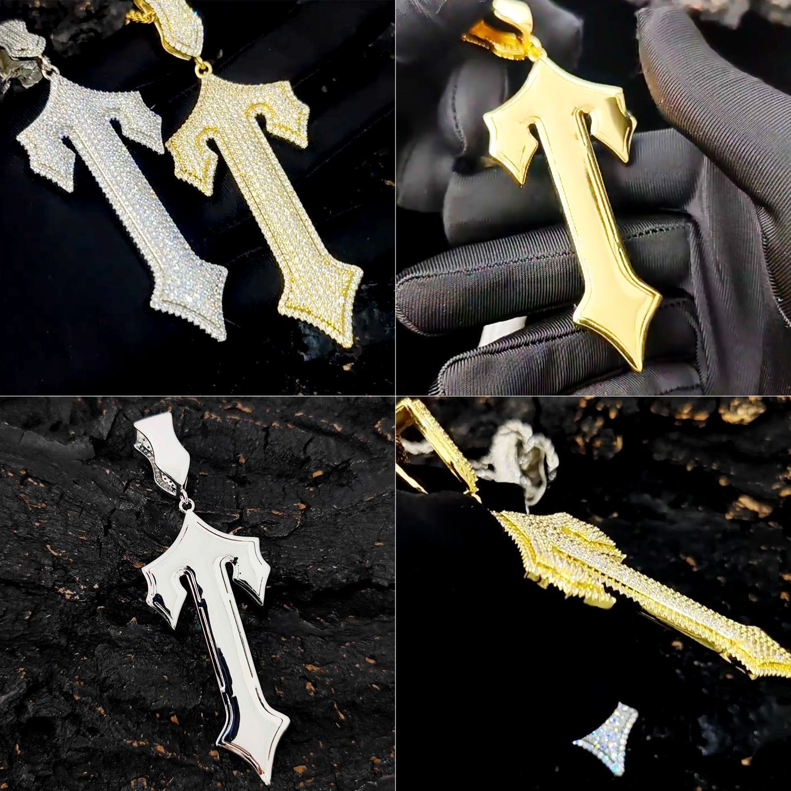 トラップスター　ネックレス　テニスチェーン　セット ビッグサイズ】トラップスタートップ＋テニスチェーン ブリンブリン