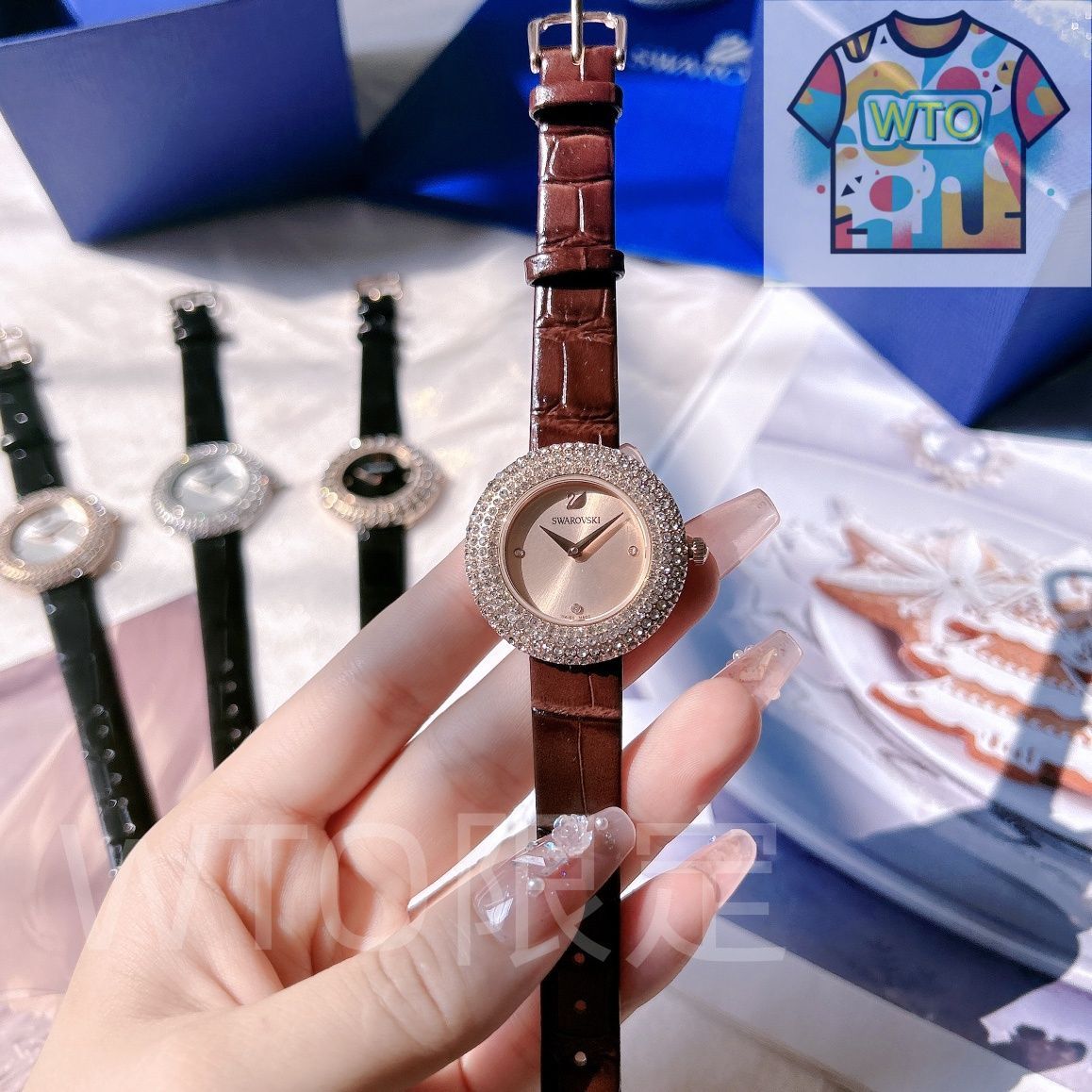 今日WTO】SWAROVSKI スワロフスキー 輝きのクォーツ腕時計 4 色