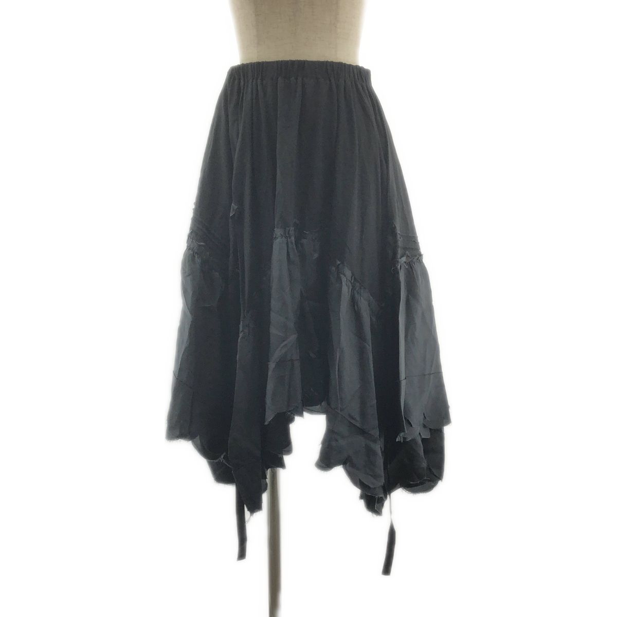 tricot COMME des GARCONS | トリココムデギャルソン | 2006SS | 異素材 切替 変形 アシンメトリー ボリューム スカート | ブラック | レディース