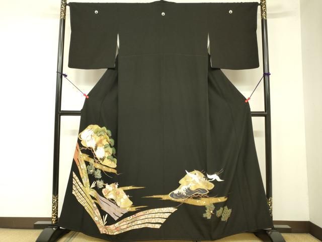 正絹振袖❤️人気No.1黒地ラメキッラキラ薔薇刺繍刺繍完全フルセット‼️家からなし 紺 相良刺繍 正絹振袖【181】 – SAKURA TOKYO