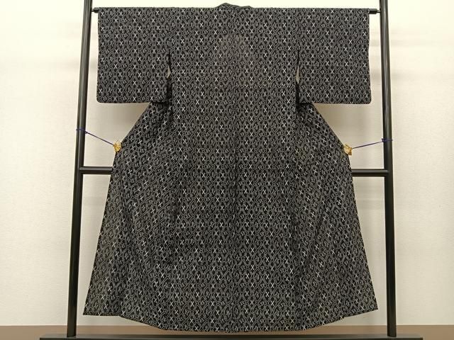 平和屋着物▽久留米絣 単衣 菱吉祥文 綿 逸品 CAAQ9590th