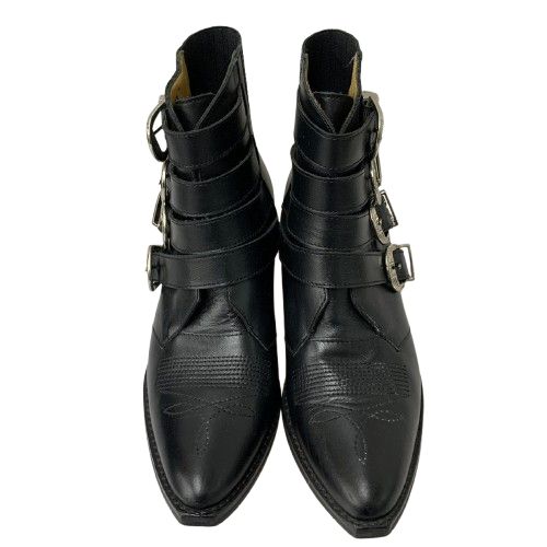 トーガプルラ TOGA PULLA フォーメタルカウボーイ レザーブーツ 0317G レディース靴 ブーツ その他 ブラック 38サイズ 201-shoes1468