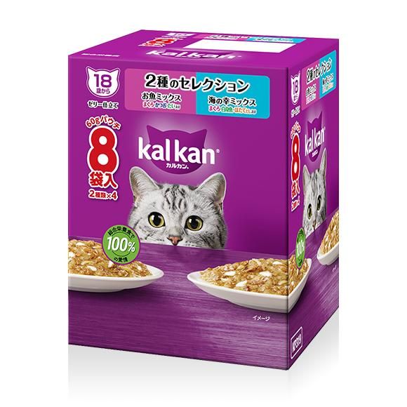 同梱不可 10個セット カルカンパウチ 18歳 お魚M まぐろ かつお たい 海の幸M まぐろ 白身魚 ほたてだし 60g×8