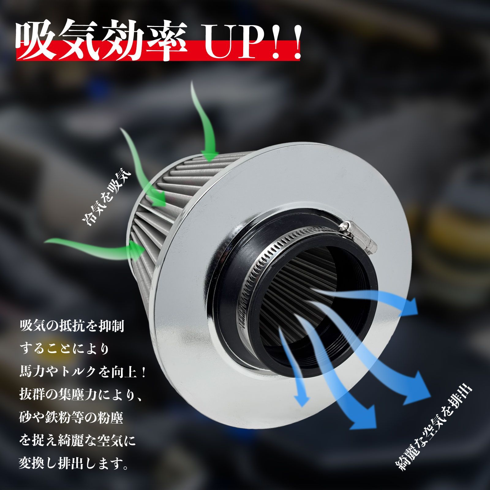 スピード発送 汎用 エアクリーナー ステンメッシュ エア