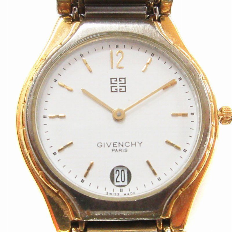 ジバンシィ GIVENCHY 腕時計 デイト 621 白文字盤 シルバーカラー ウォッチ □GY13 - メルカリ
