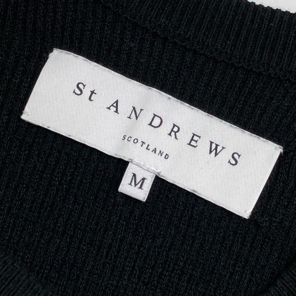サイズ：M ST ANDREWS セントアンドリュース  ウール混 ニットセーター  ブラック系 [240101420729] ゴルフウェア メンズ ストスト St ANDREWS セントアンドリュース ゴルフウェア 長袖 セーター