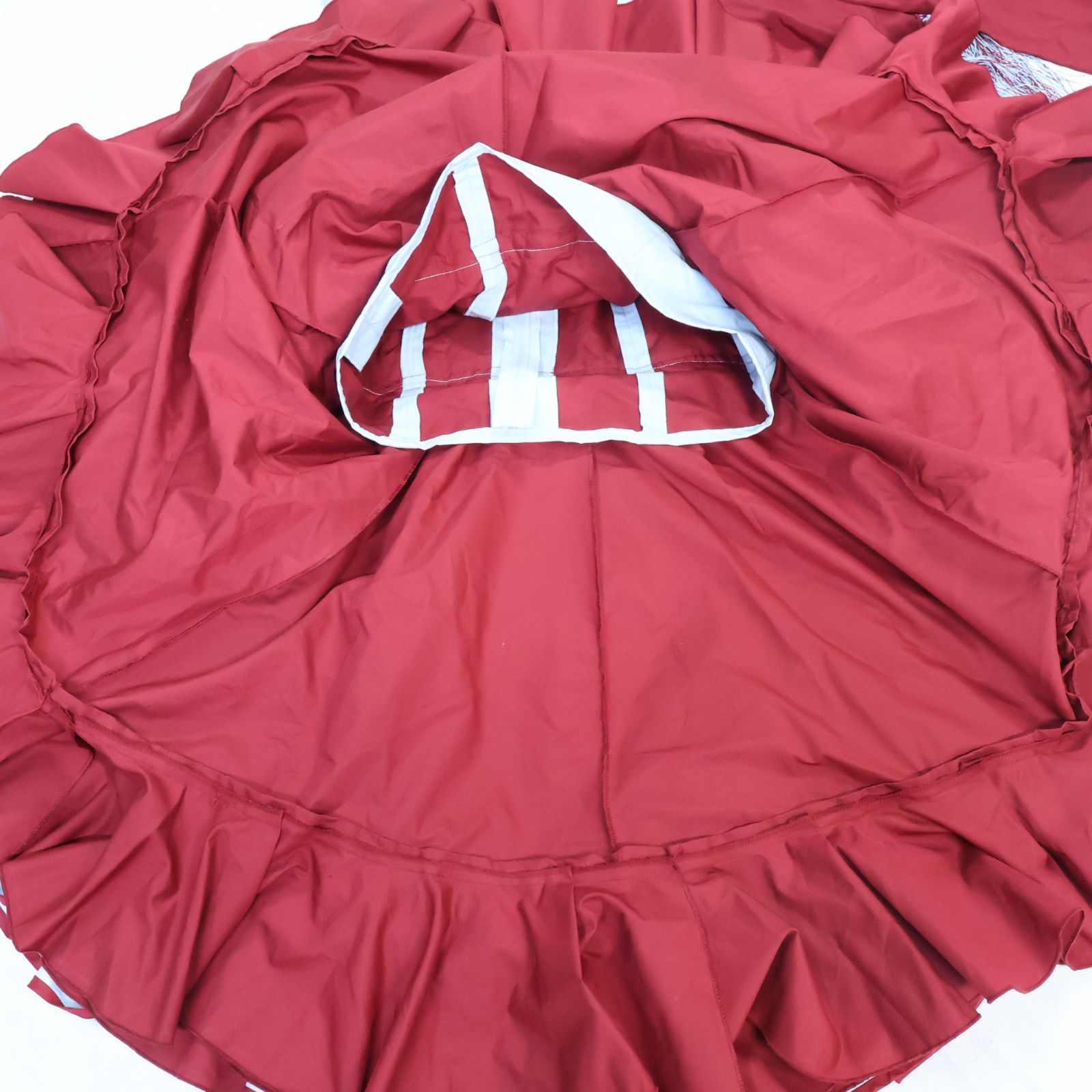 【フラメンコ衣装】レッド×花柄ボランテ ワンピース ドレス 赤 軽い素材 ブルー フラメンコ 衣装 ワンピース ドレス ソニアジョーンズ SONIA