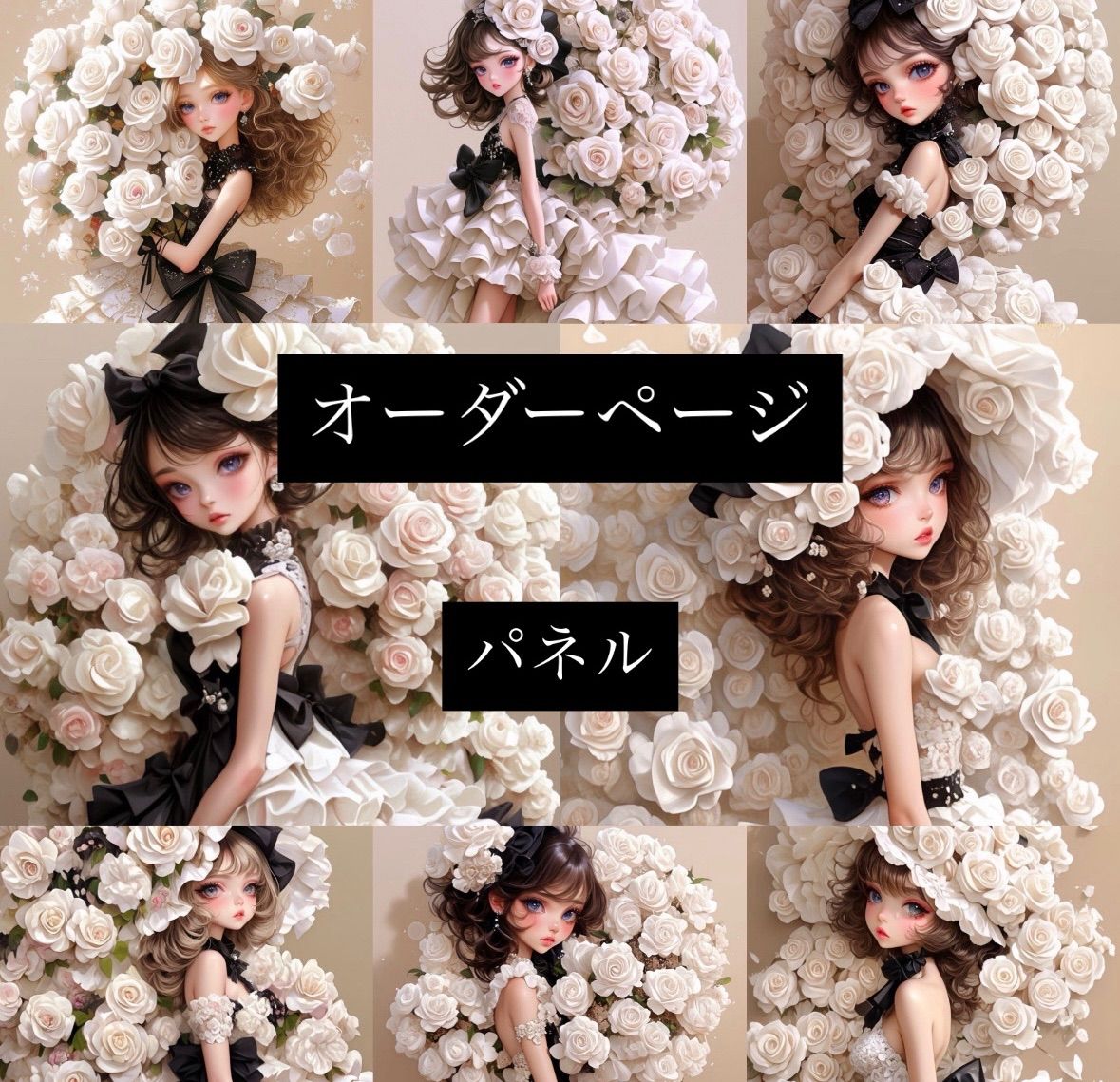 ハンドメイド オーダーページ パネル 女の子 トートバッグ ポーチ