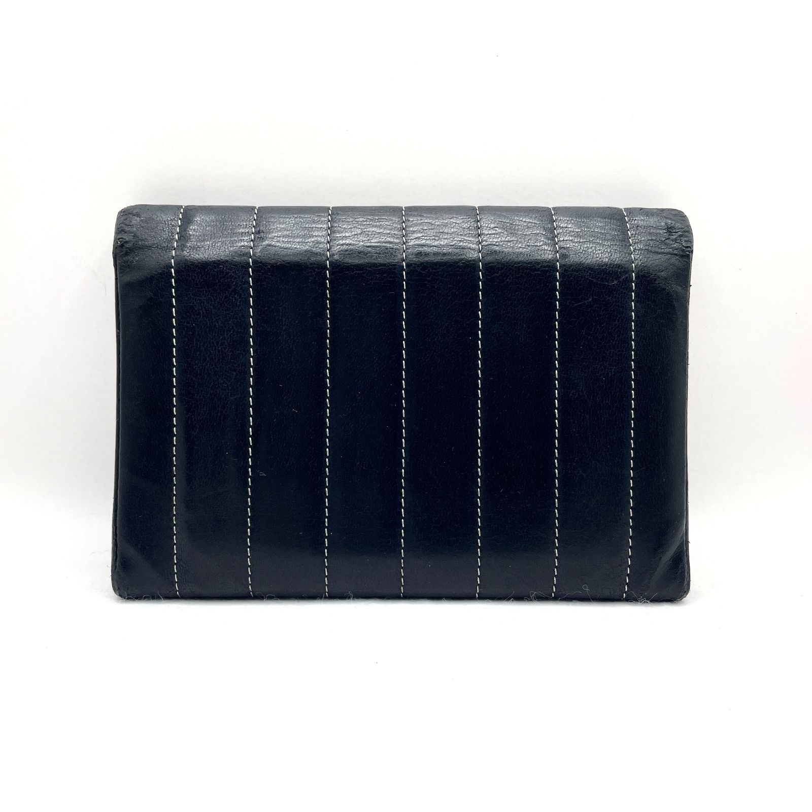 シャネル CHANEL 2つ折り財布 ニューマドモアゼル ラムスキン 黒