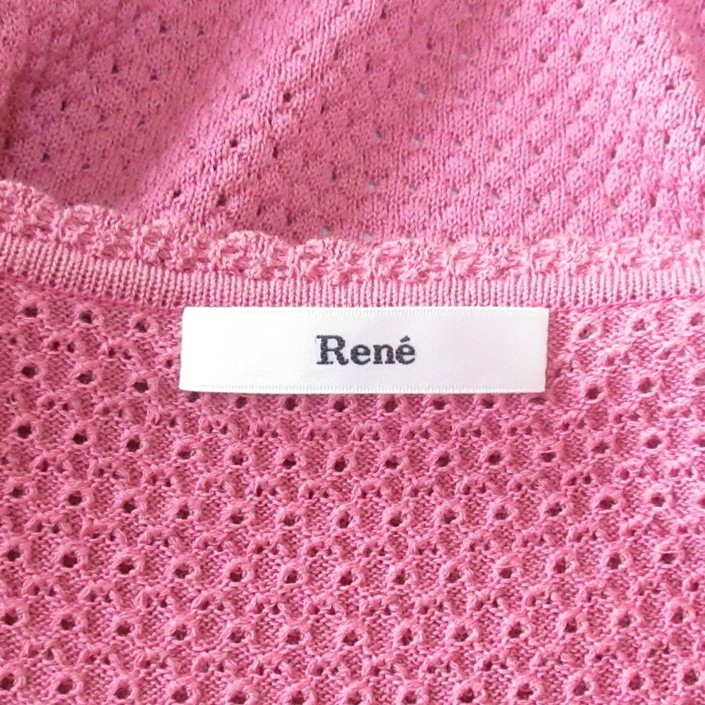 美品 Rene ルネ ノースリーブワンピース カーディガン アンサンブルニット サイズ34 ピンク レディース 古着 中古 美品 Rene ルネ ノースリーブワンピース カーディガン