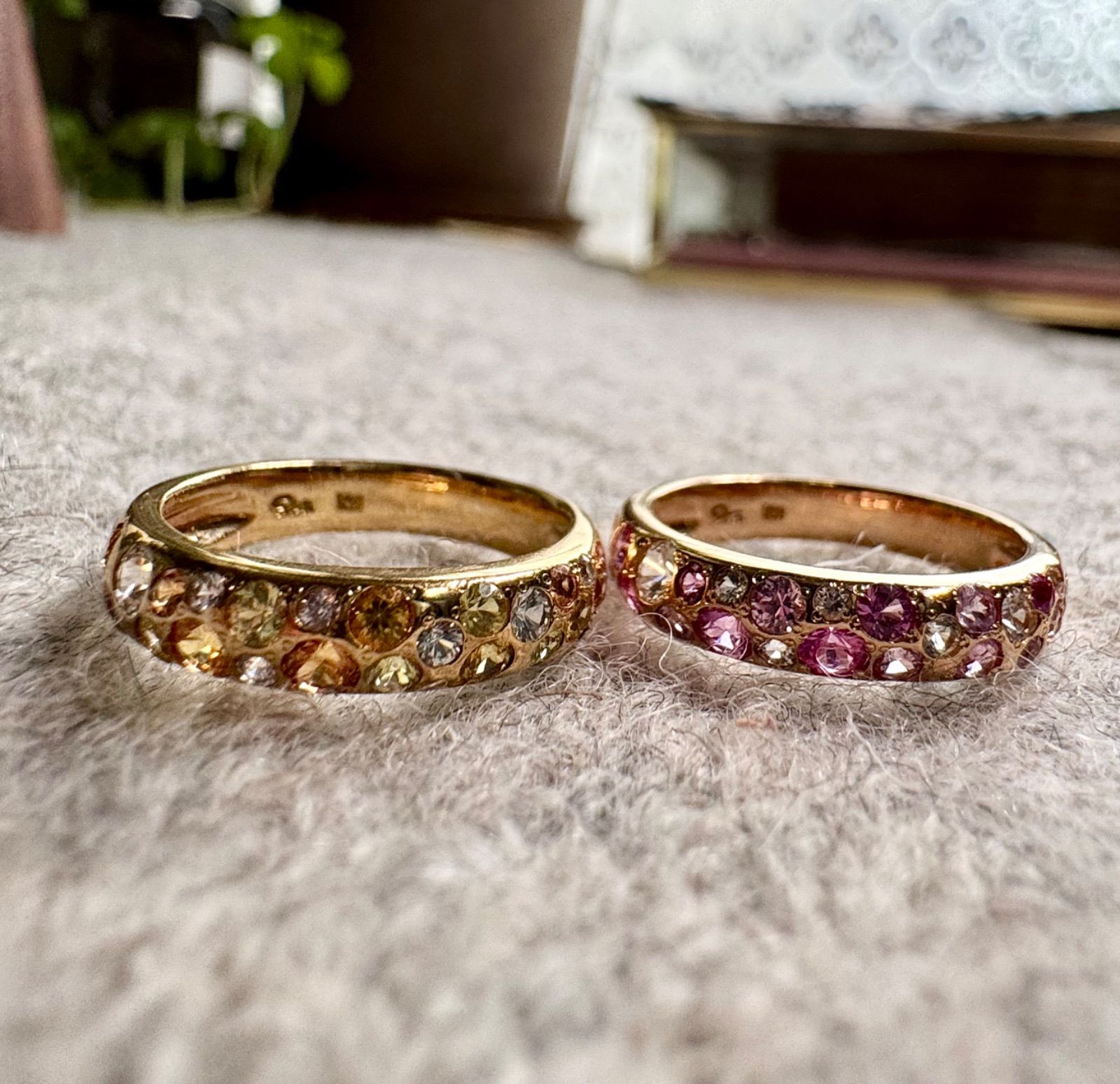 スタージュエリー◇K18PG*マルチカラーストーンパヴェリング*ピンク