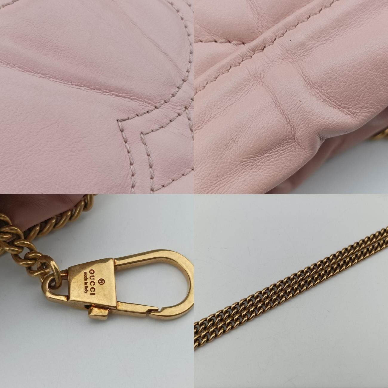 グッチGucciGGマーモントピンクレザー575163