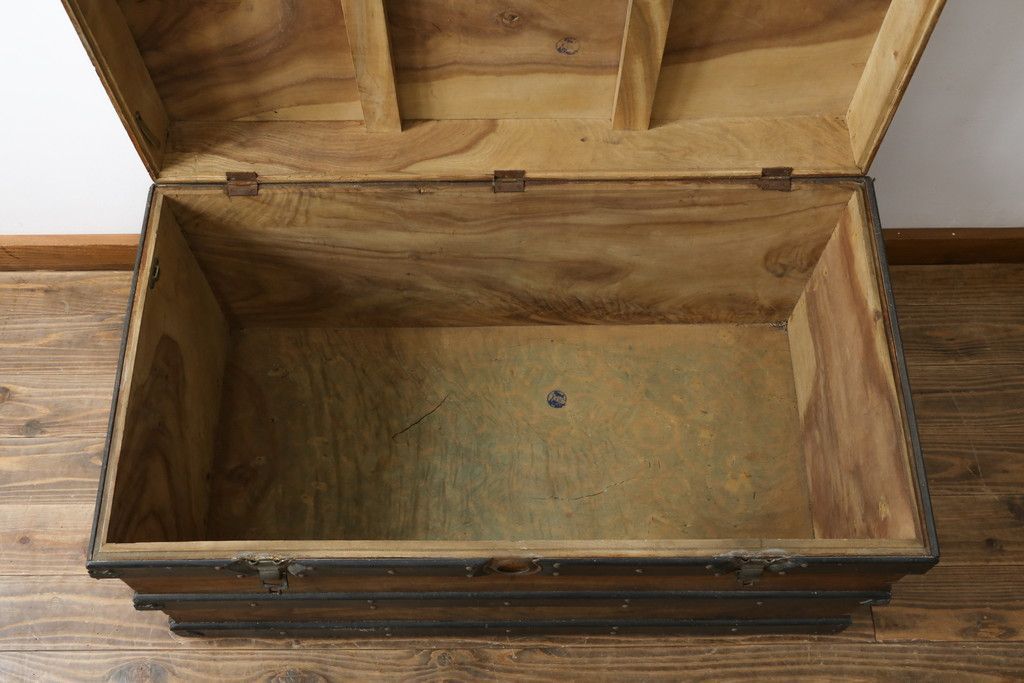 ☆事前問合せ必須☆ 船トランク 和製アンティーク 楠の木 クスノキ材