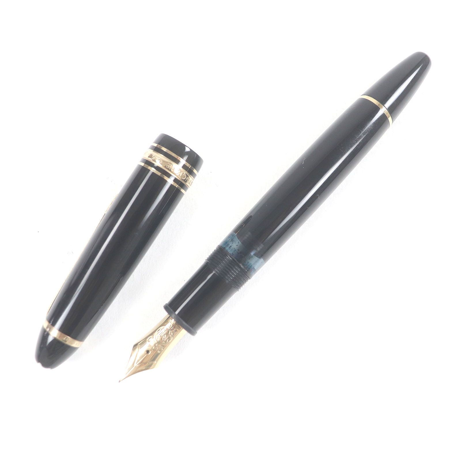 MONTBLANC モンブラン マイスターシュテュック 146 ペン先14C EFニブ キャップ式 万年筆 ブラック ゴールド ドイツ製 メンズ