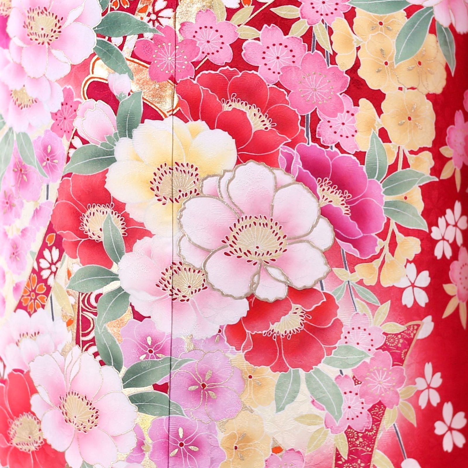 平和屋着物●豪華振袖　鬘帯花鞠文　暈し染め　金糸　金彩　正絹　逸品　AAAT0236zg 平和屋着物○豪華振袖 鬘帯花鞠文 暈し染め 金糸 金彩