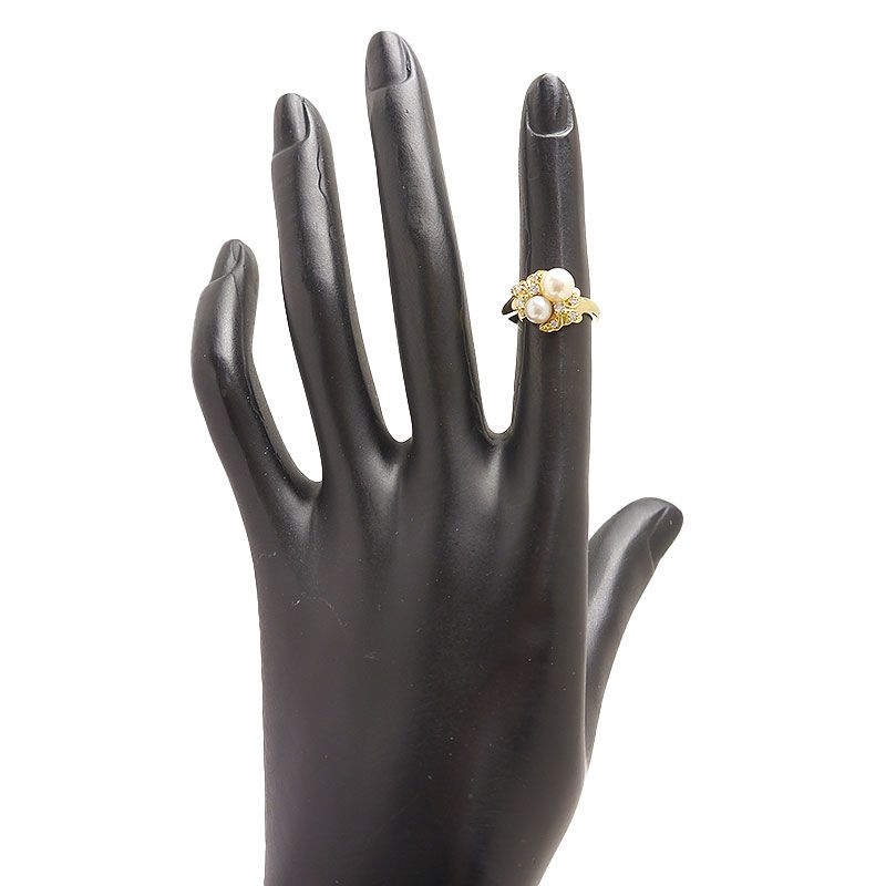 ミキモト パールリング 5.0-6.0mm K18YG ダイヤモンド - メルカリ 