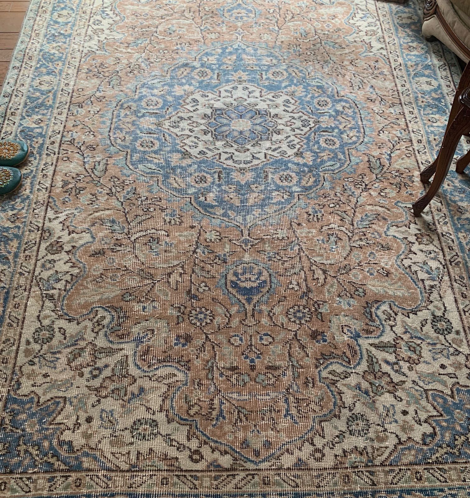 超大判 ペールオレンジベージュ 258×157 トルコヴィンテージラグ