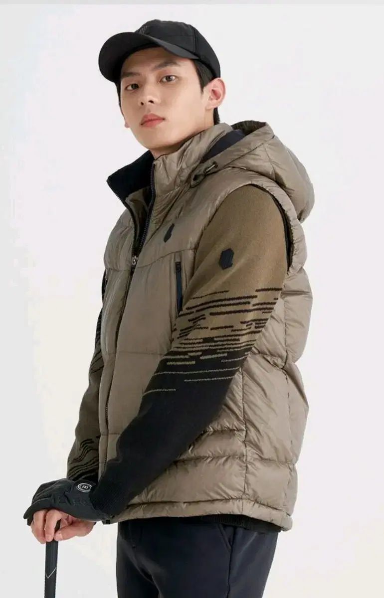 ビーンポールゴルフ メンズ ベ이지 ダウン ベスト XL