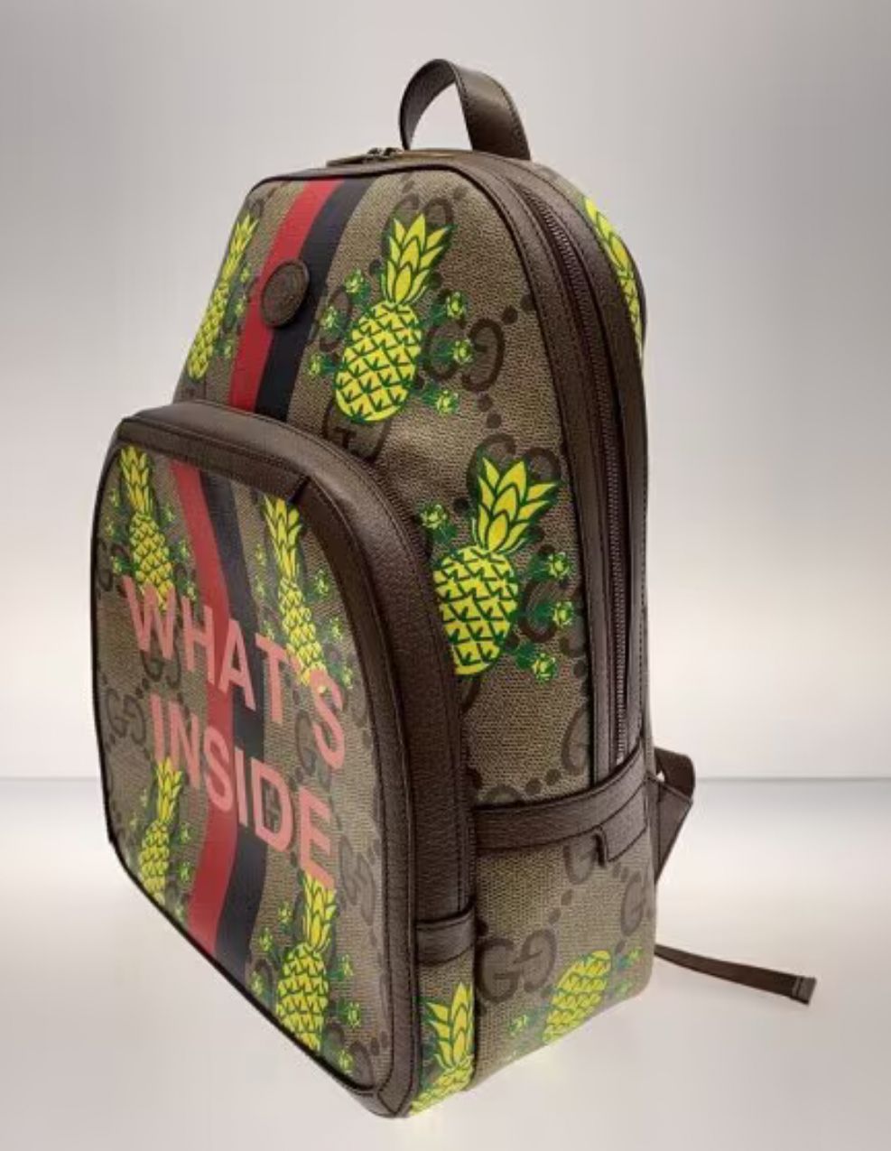 GUCCI GGスプリーム フルーツ柄 バックパック レディース メンズ リュックサック