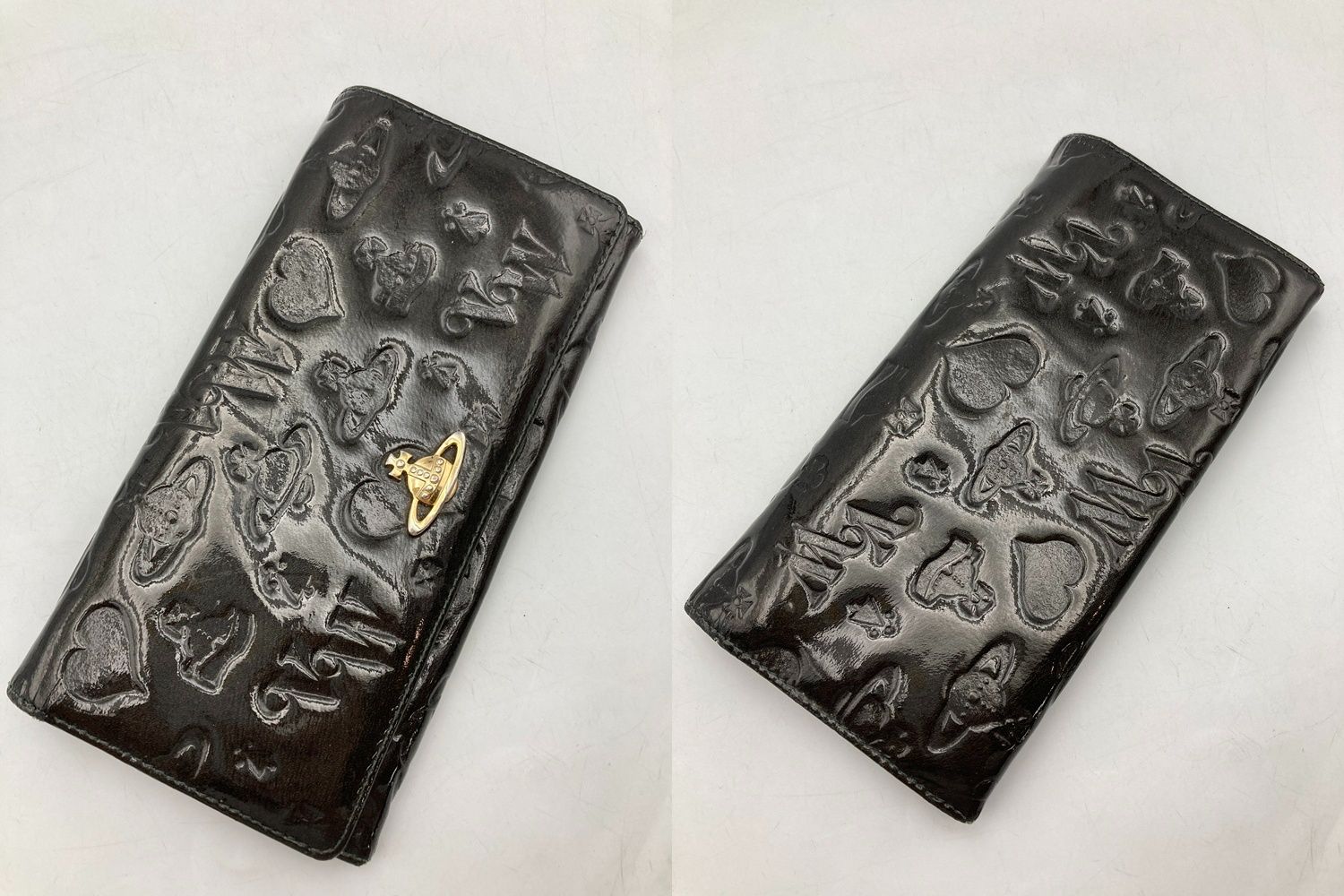 ヴィヴィアンウエストウッド・ 長財布2点セット 中古 傷あり 動作確認済み Vivienne Westwood ヴィヴィアンウエストウッド エナメル 2つ折り 長