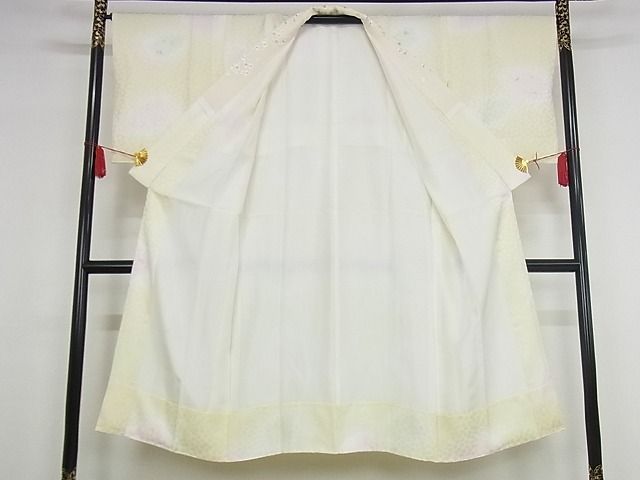 平和屋本店■上質な長襦袢　袷　舞花文　暈し染め　半衿刺繍　逸品　DZAA6105kh5 平和屋本店□上質な長襦袢 袷 舞花文 暈し染め 半衿刺繍 逸品