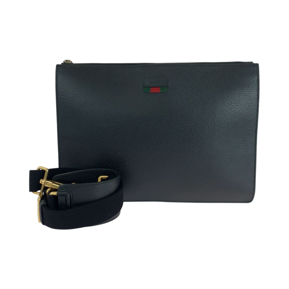 美品 GUCCI グッチ シェリーライン ブラック 黒 ゴールド金具
